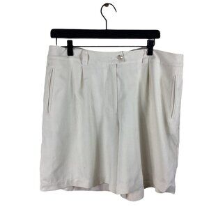 Tommy Bahama Women Pleated 100% Cream Shorts Size 16